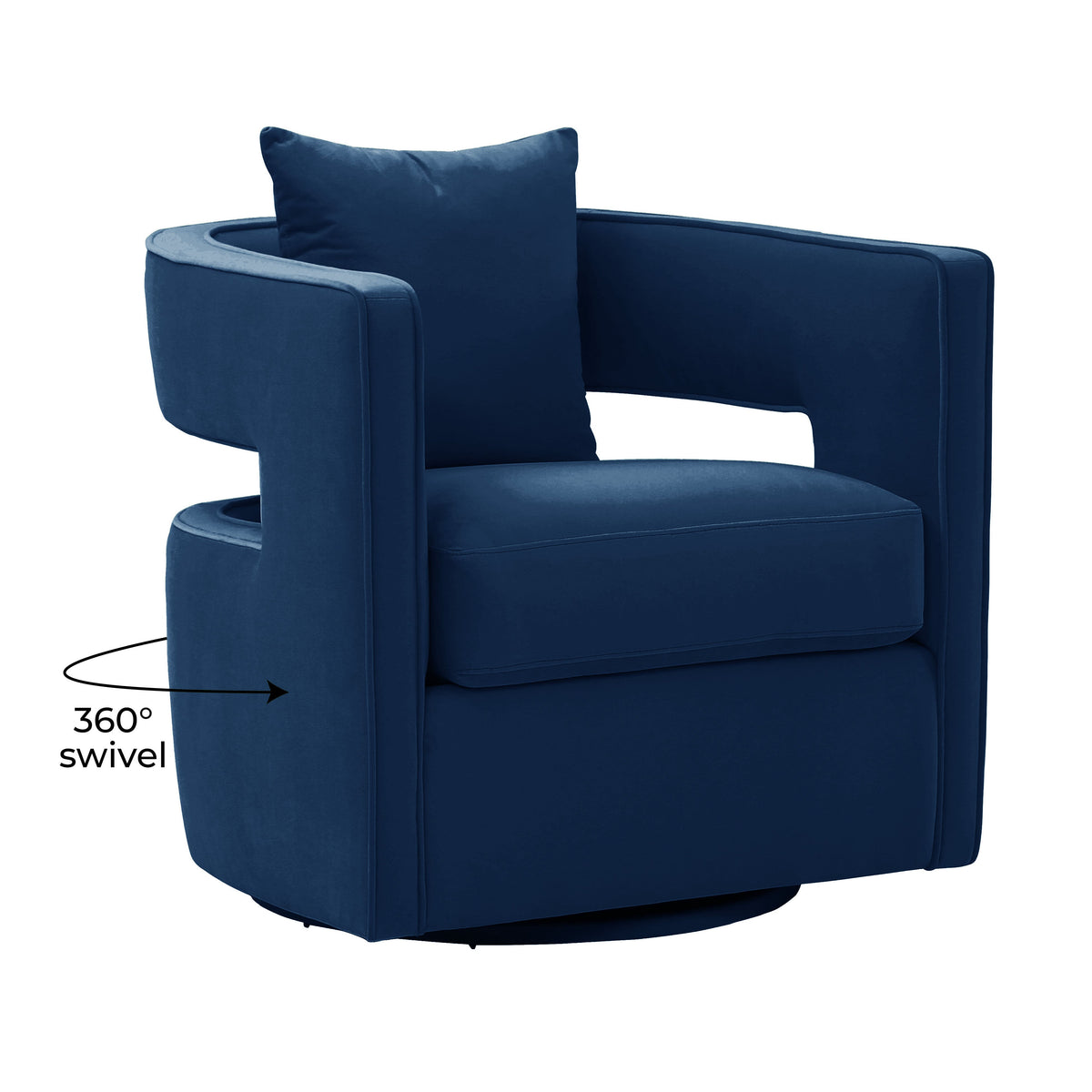 Kennedy Performance Velvet Swivel Accent Chair