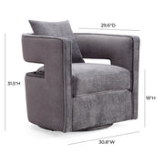 Kennedy Performance Velvet Swivel Accent Chair