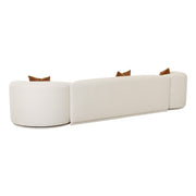 Fickle 144" 3-Piece Cream Performance Boucle Modular Sofa