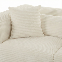 Tarra 4-Piece Fluffy Oversized Performance Corduroy Modular U-Sectional
