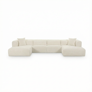 Tarra 4-Piece Fluffy Oversized Performance Corduroy Modular U-Sectional