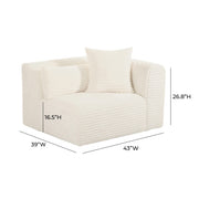 Tarra Fluffy Oversized Performance Corduroy Modular Corner Chair