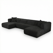 Tarra 4-Piece Fluffy Oversized Performance Corduroy Modular U-Sectional