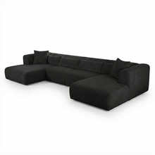 Tarra 4-Piece Fluffy Oversized Performance Corduroy Modular U-Sectional