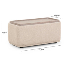 Sylvie Cream Performance Boucle Ottoman Table