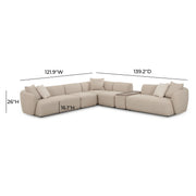 Sylvie 6-Piece Cream Performance Boucle Large Sectional