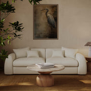Kourtney 100" Cream Performance Faux Mohair Sofa