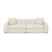 Kourtney 100" Cream Performance Faux Mohair Sofa