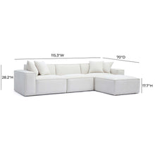 Mindy 4-Piece Performance Chenille Basketweave Modular Sectional