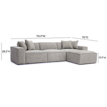 Mindy 4-Piece Performance Chenille Basketweave Modular Sectional