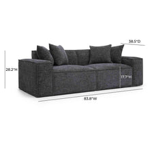 Mindy 84" Performance Chenille Basketweave Modular Loveseat