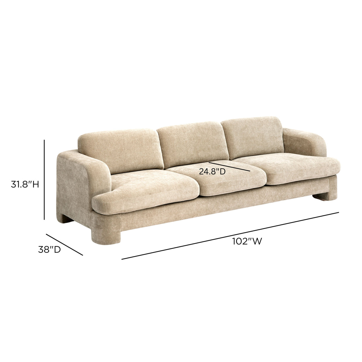 Halsey 102" Textured Fabric Sofa