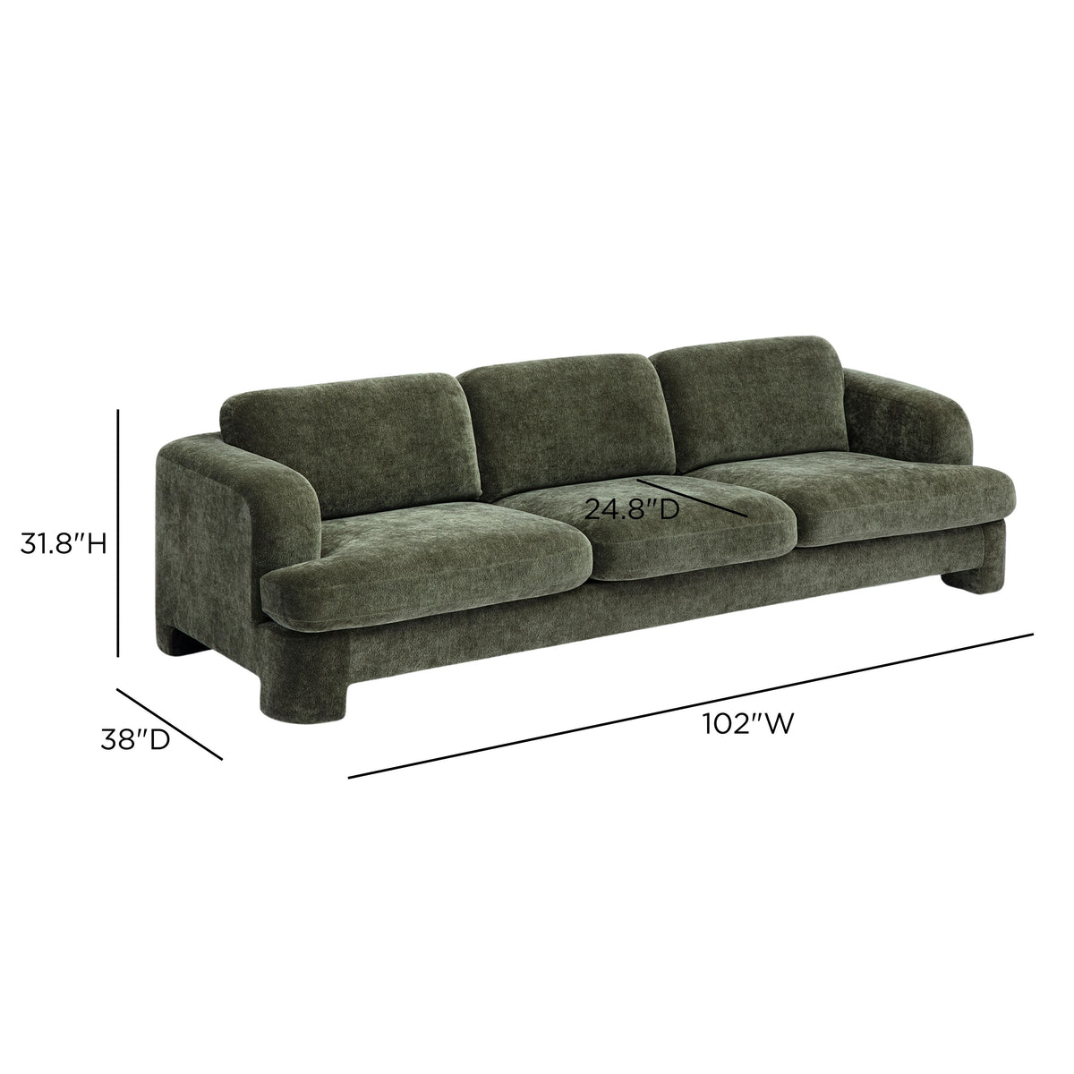Halsey 102" Textured Fabric Sofa