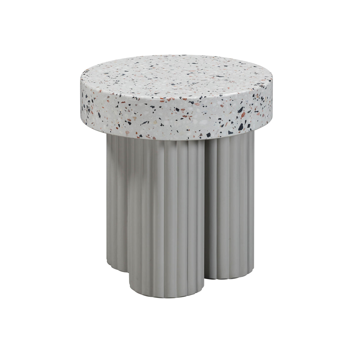 Clover Faux Terrazzo Indoor/Outdoor Round Side Table