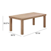 Cassie Natural Outdoor Rectangular Dining Table (75"-108")