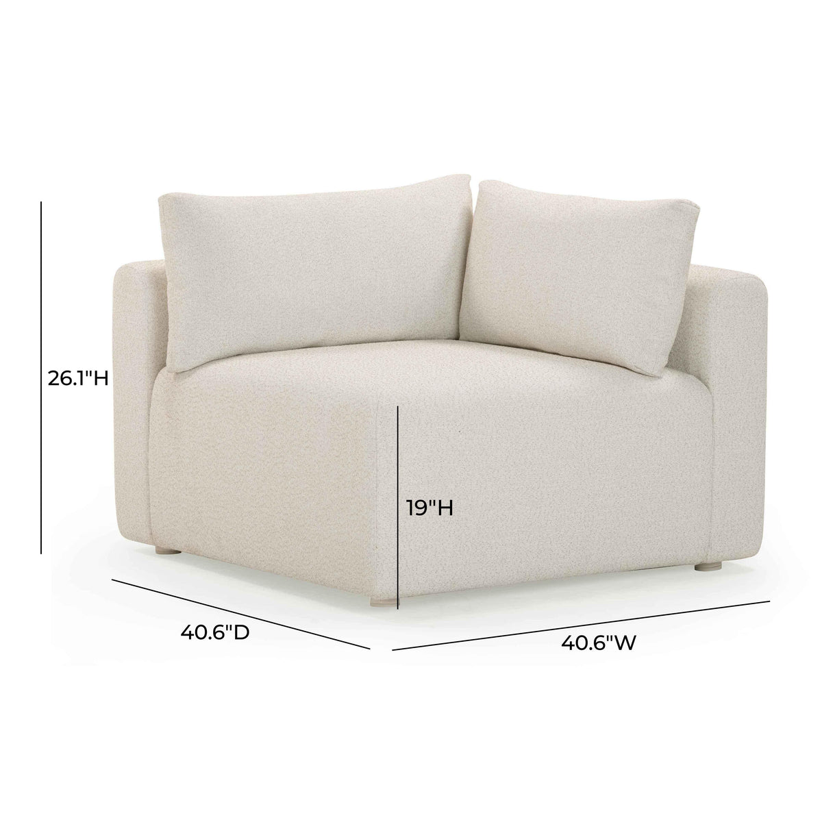 Hangover Cream Performance Fabric Outdoor Modular Corner Chair