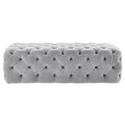 Kaylee 49" Performance Velvet Tufted Jumbo Ottoman