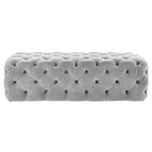 Kaylee 49" Performance Velvet Tufted Jumbo Ottoman