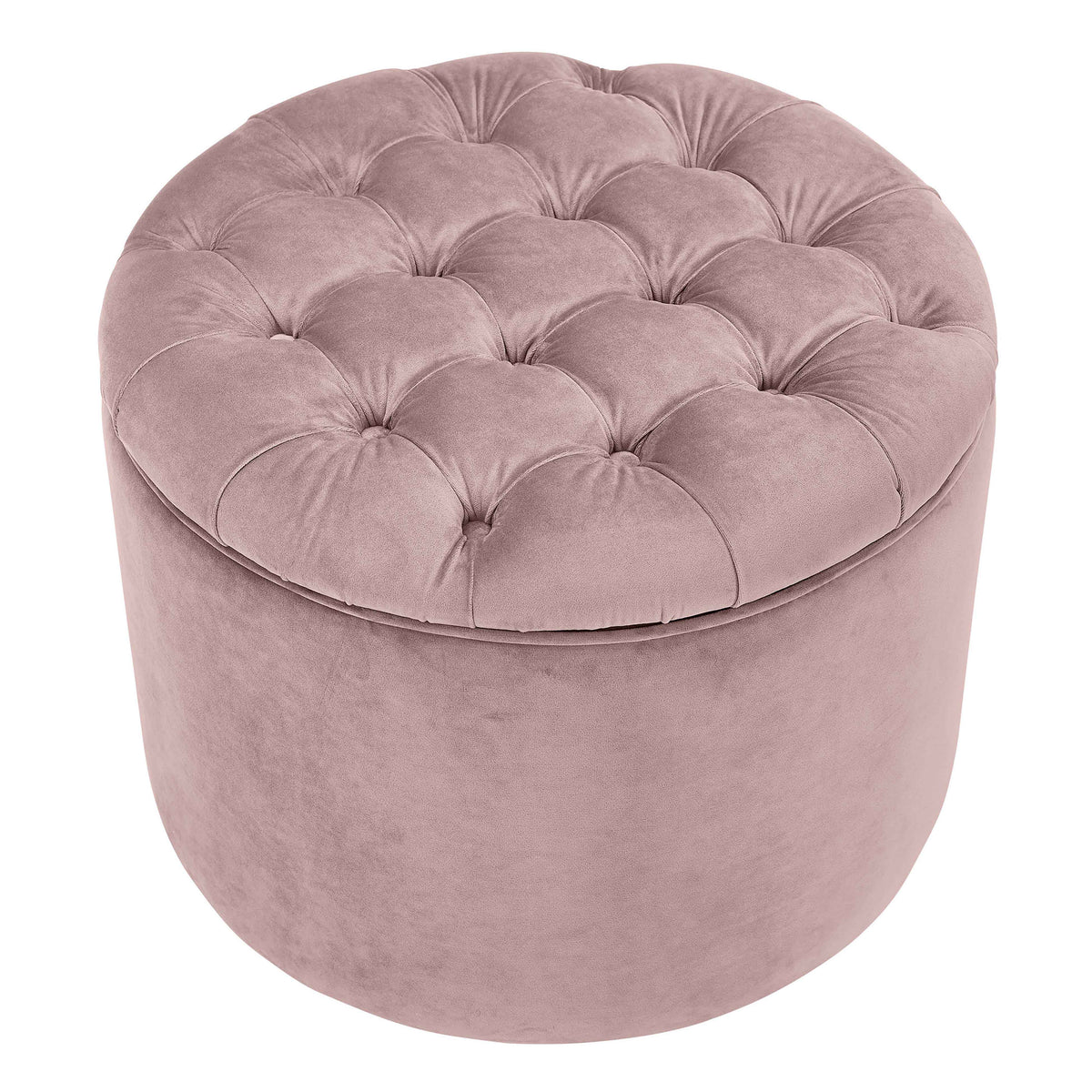 Queen Performance Velvet Round Storage Ottoman