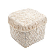 Inca Cream Cotton Pouf