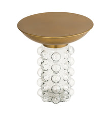 Bubble Glass and Brass Side Table