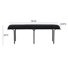 Bryn 59" Black Linen Bench