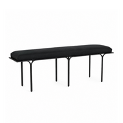 Bryn 59" Black Linen Bench