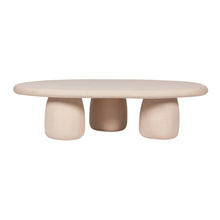 Rahul 59" Cream Lightweight Faux Stone Coffee Table