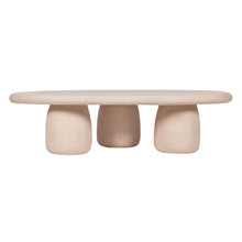 Rahul 59" Cream Lightweight Faux Stone Coffee Table