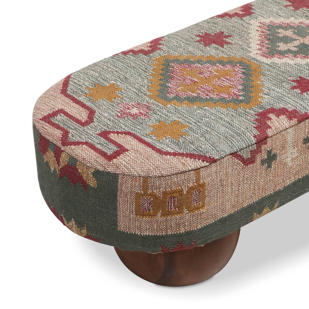 Rizi 53" Textured Wool Upholstered Bench