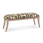 Arielle 48" Olive & White Embroidered Bench