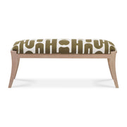 Arielle 48" Olive & White Embroidered Bench