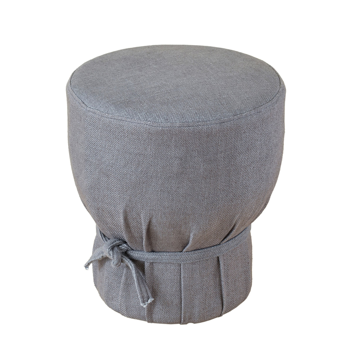 Elsie Grey Linen Upholstered Pouf