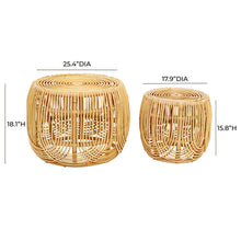 Azrina 2-Piece Rattan Nesting Table Set