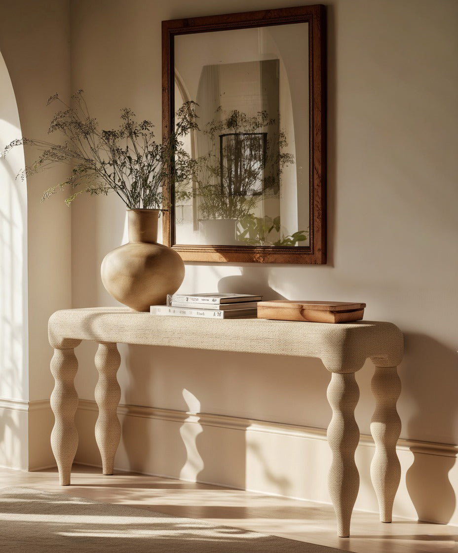 Vicky 68" Natural Woven Seagrass Console Table