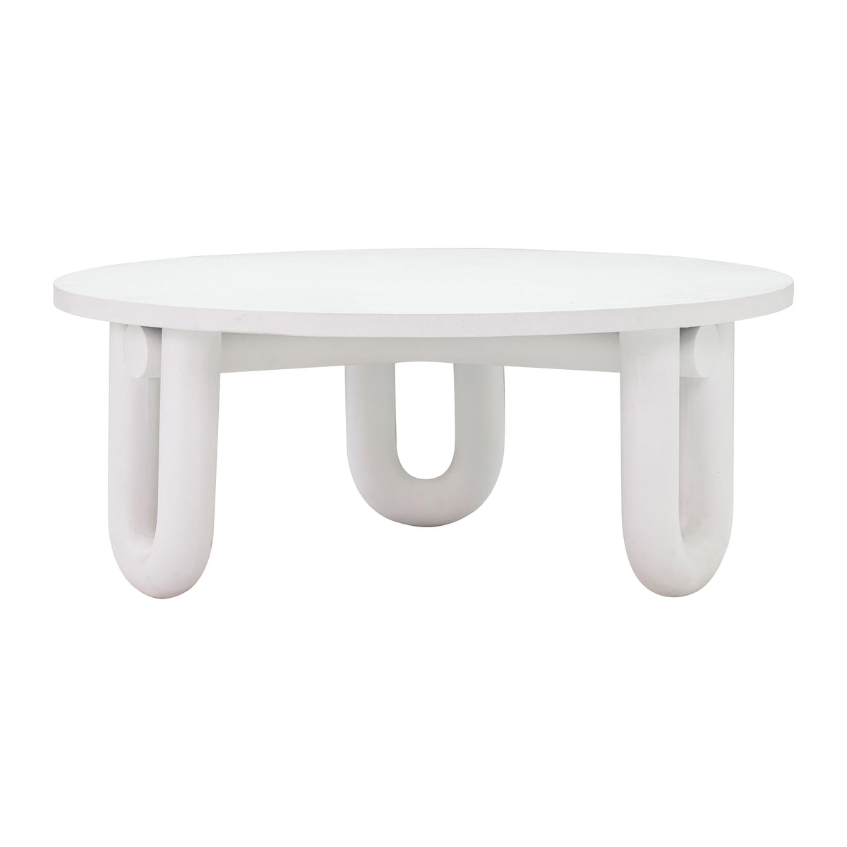 Tildy 39" White Concrete Indoor / Outdoor Round Coffee Table