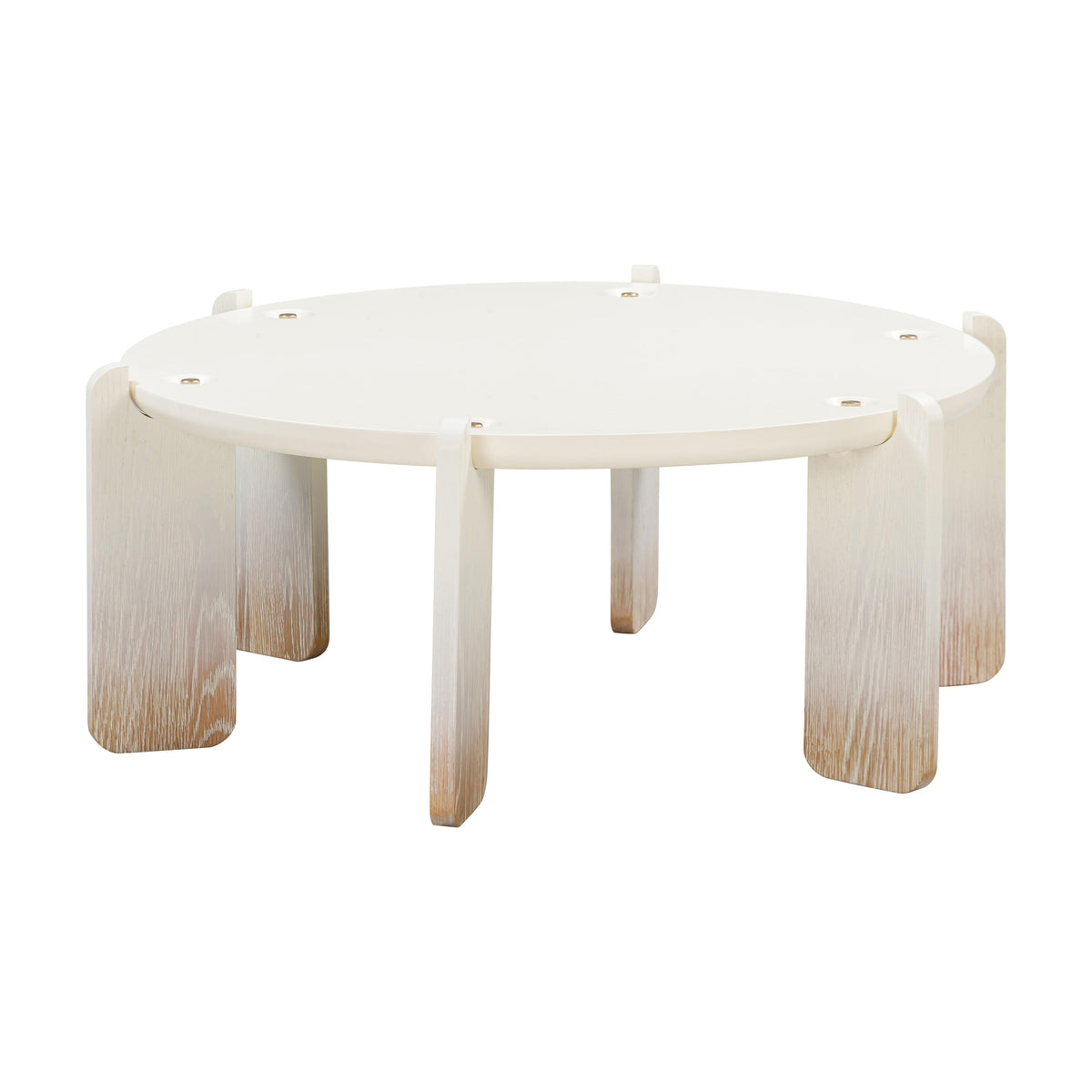 Gloria 35" Cream Oak Round Coffee Table