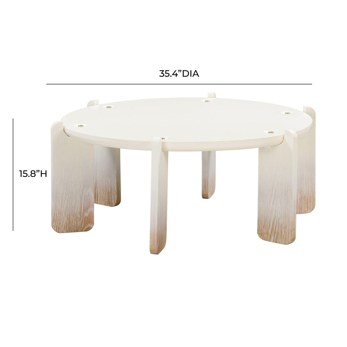 Gloria 35" Cream Oak Round Coffee Table