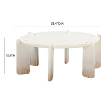 Gloria 35" Cream Oak Round Coffee Table