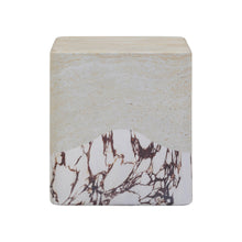 Brut Faux Travertine & Breccia Concrete Indoor/Outdoor Side Table