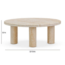 Amora Faux Travertine Indoor/Outdoor Round Accent Table (26"-32")