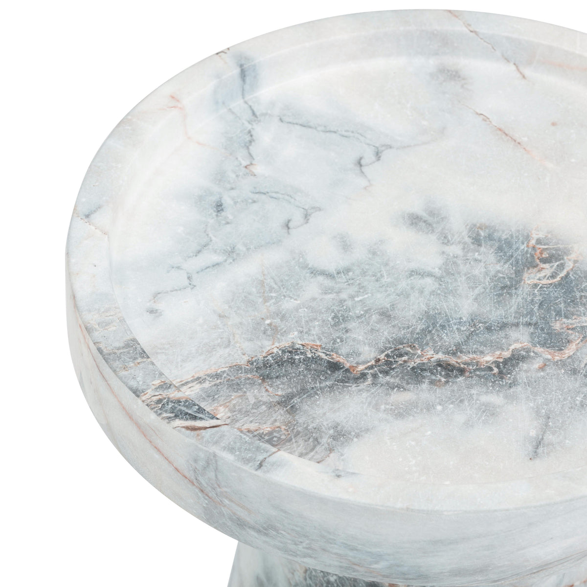 Zara Faux Aegean Marble Indoor/Outdoor Side Table
