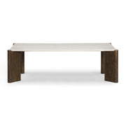 Restis 52" Cream Quartz Rectangular Coffee Table