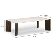 Restis 52" Cream Quartz Rectangular Coffee Table