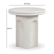 Cassandra Ivory Indoor/Outdoor Concrete Side Table