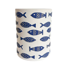 Tempest Indoor/Outdoor Ceramic Table in Blue Fish