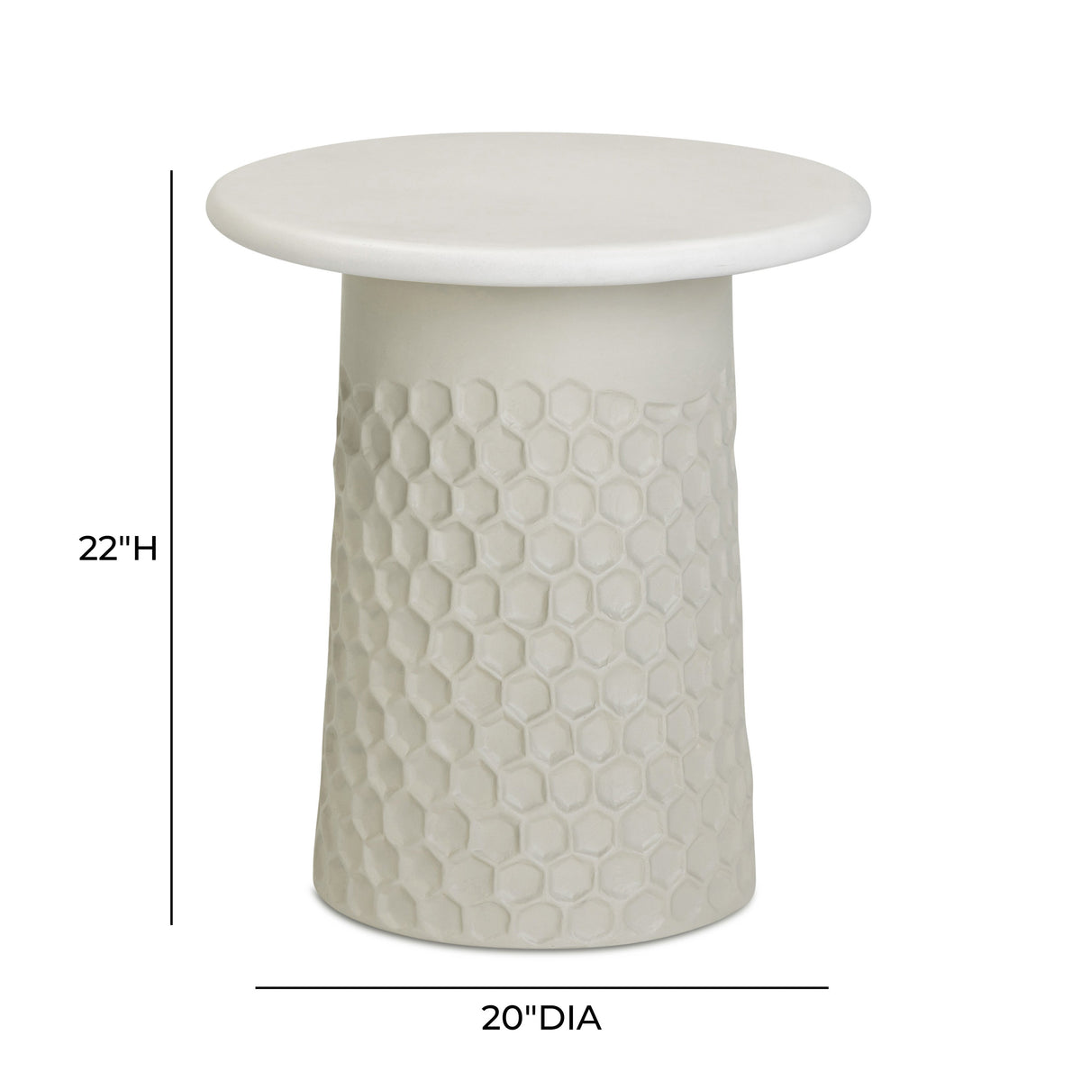 Hessa Indoor/Outdoor Concrete Chiseled Side Table