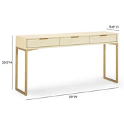 Pesce 59" Faux Shagreen 3-Drawer Console Table