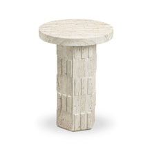 Asta Faux Travertine Indoor/Outdoor Concrete Side Table