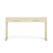 Dani 54" Cream Faux Shagreen 2-Drawer Console Table